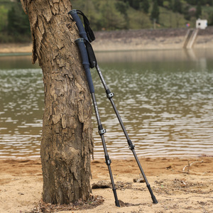 Outdoor Trekking Pole Super <b>Light</b> Aluminum Alloy Telescopic Folding Anti Slip Hiking Walking <b>Stick</b> Universal Outdoor Equipment - Product Image 3