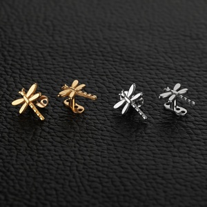 New Thép Không Gỉ Trăng Lip Vòng Tam Giác Chuồn Chuồn Top Bề Mặt Pha Lê Micro Da NEO <span class=keywords><strong>Piercing</strong></span> Ẩn Trong Da Trang Sức Cơ Thể - Product Image 4