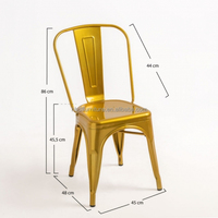 Chaise en métal peint Offres Spéciales et le plus bas prix, chaise de salle à manger en métal doré fabriquée avec une feuille de métal pour salle à manger