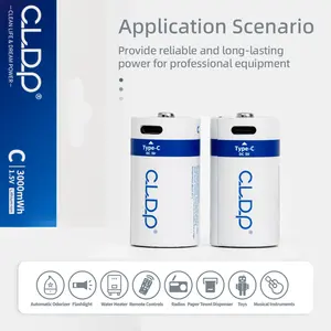 Vendita calda 3000mWh 1.5v batterie ricaricabili usb usb di dimensione agli ioni C batteria di ricarica portatile per giocattoli elettrici