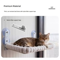 Hamac suspendu pour chat, pliable et lavable, à rayures, avec ventouse de fenêtre, haute capacité de charge, pour balcon, modèle Sunbathing Rabbit Plush