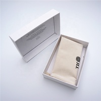 Boîte de base de couvercle cadeau rigide en papier cartonné personnalisé pour insertion de portefeuille, logo personnalisé carré/rectangle recyclable avec revêtement UV fait main