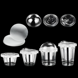 Couvre-gobelets en plastique PET transparent à paroi simple, jetables, avec film d'étanchéité, impression personnalisée du logo, 8oz, 10oz, 12oz, 16oz, 24oz, 32oz - Product Image 2