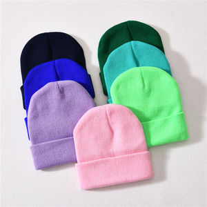 Gorrito grueso y cálido Unisex para niños, colores caramelo, liso, acrílico, de alta calidad, para invierno - Product Image 4