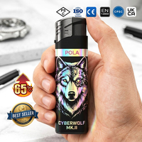 Briquet à gaz piézoélectrique en plastique certifié CPSC, vente en gros, logo personnalisé imprimé, design 3D enveloppant, fabrication de briquets à cigarettes