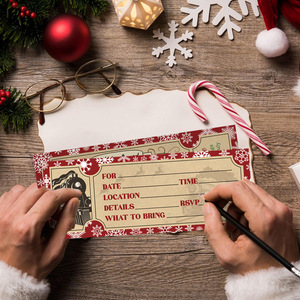 Vintage Navidad Rellenar <span class=keywords><strong>en</strong></span> blanco Invita Tarjetas Boleto Navidad Believe <span class=keywords><strong>Tren</strong></span> Boleto Invitaciones Tarjeta para la decoración <span class=keywords><strong>de</strong></span> la fiesta - Product Image 6
