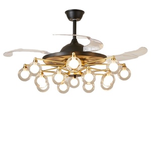 Customized Nordic Living Room <b>Fan</b> Light Multi-<b>head</b> Crystal Ceiling <b>Fan</b> Light Dining Room <b>Fan</b> Light Home Light Luxury <b>Fan</b> Light - Product Image 5
