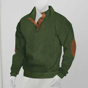 Suéter Masculino de Tricô Jacquard com Gola Alta e Manga Longa para Uso Casual ao Ar Livre - Lançamento Quente - Product Image 6