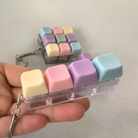 Factory Price LED Light Mechanical Keycap Keychain Fidget Clicker Keyboard Keyring Stress Relief Decompression Toys Vk