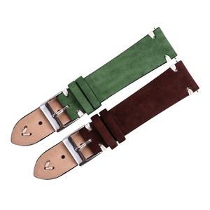 <span class=keywords><strong>Cinturino</strong></span> per orologio da uomo in <span class=keywords><strong>pelle</strong></span> scamosciata fatto a mano da donna <span class=keywords><strong>verde</strong></span> caffè 20mm 21mm cinturini per orologi in <span class=keywords><strong>pelle</strong></span> opaca - Product Image 3