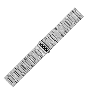 Bracelet de montre en acier inoxydable de 24 mm, boucle à ardillon argentée, pour remplacement de montre unisexe - Product Image 2