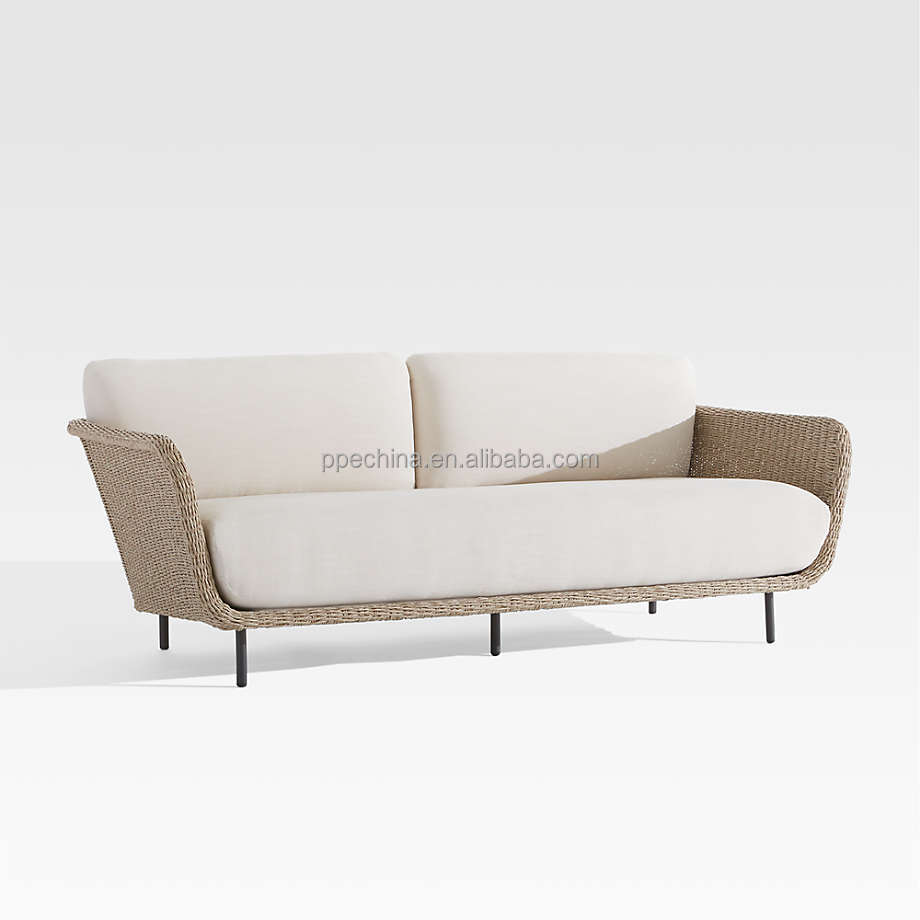 Wholesale Outdoor Seating Sectional Metal Aluminum Frame Customised Poly Rope Garden Sofa Set Frame Style Design