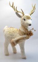 Couronne de Noël de luxe faite à la main en polystyrène en forme de pomme de pin, avec motifs animaux et floraux, impression numérique, designs personnalisés 31x22x52cm