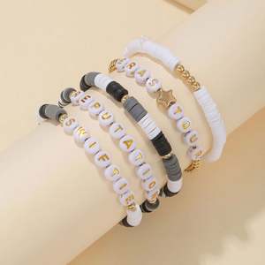 Custom Stretch <b>Beaded</b> <b>Bracelets</b> with Colorful Letter Charms - Personalized Multi-Layer <b>Bracelets</b> for Promotional Gifts - Product Image 5