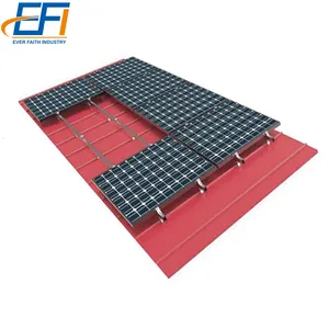 Sistem rak atap bergelombang surya sistem Aluminium Solar System, braket dudukan atap surya logam sistem braket dudukan