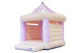 Vente entière d'usine Carrousel gonflable <span class=keywords><strong>de</strong></span> maison <span class=keywords><strong>de</strong></span> rebond <span class=keywords><strong>de</strong></span> haute qualité Château plein d'entrain rose-bleu pastel pour mariage - Product Image 5