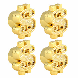 Tapa de Válvula Dollar Dorada de Acero Inoxidable para Neumáticos sin Cámara, Mejora y Reequipamiento para Automóviles - Product Image 1