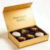 Boîte Cadeau de Luxe pour Dattes et Chocolats, Boîtes Rigides Magnétiques pour le Ramadan, Emballage Gourmand pour Dattes, Boîte Personnalisée pour Truffes et Bonbons