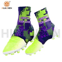 Chaussures de football Huachen en polyester/nylon anti-UV, séchage rapide, respirantes, à motif abstrait, crampons de football américain