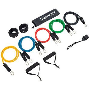 Tubos de resistencia de látex de alta resistencia NQ SPORTS para entrenamiento funcional y rehabilitación <span class=keywords><strong>CrossFit</strong></span> manijas antideslizantes y anclaje de puerta - Product Image 1