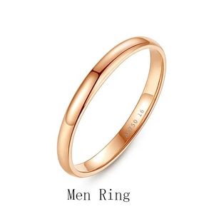 Xinfly Trendy Pure 18K Solid Rose Gold <b>Couple</b> <b>Rings</b> Au750 Real Wedding Engagement Jewelry Set for Women and Men - Product Image 3