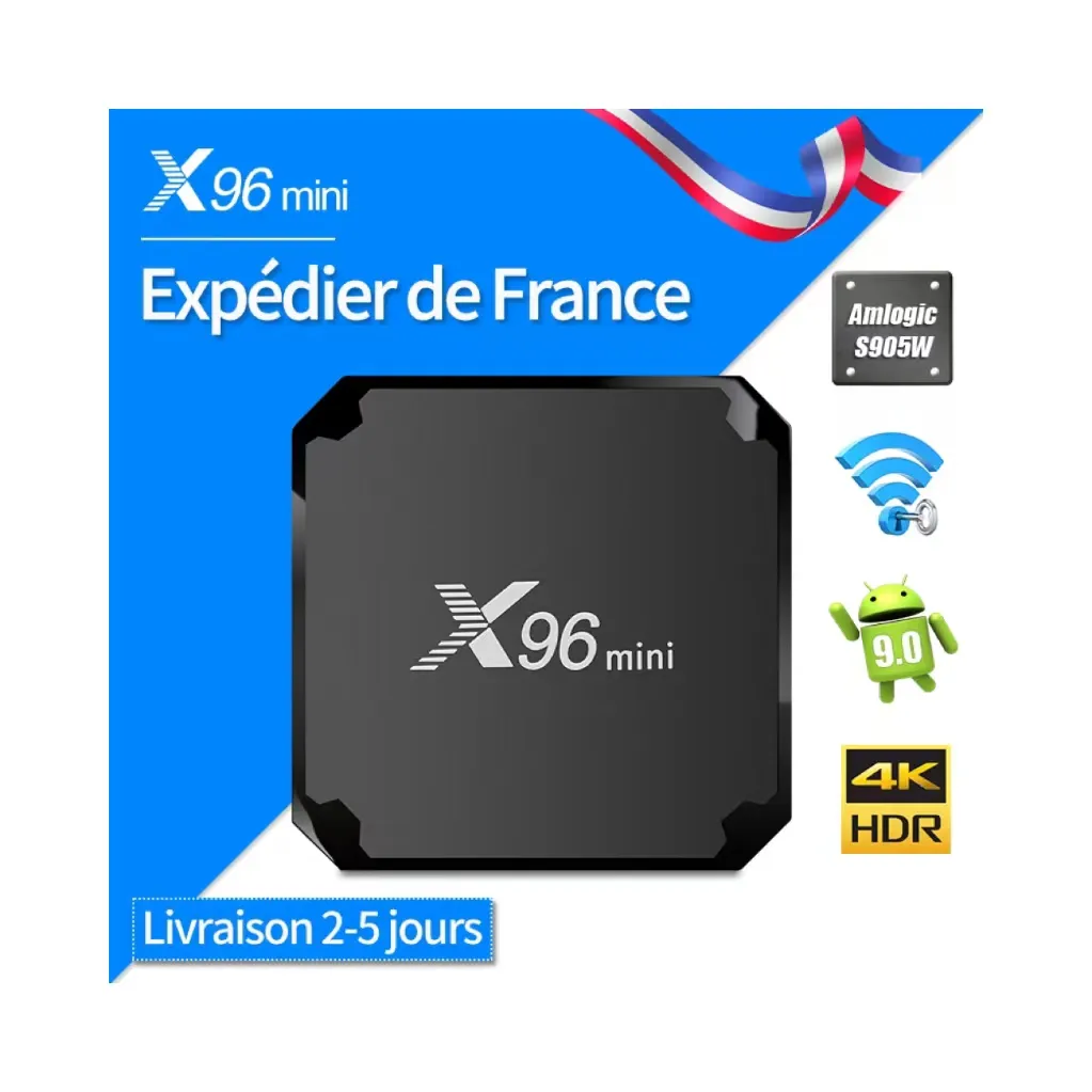 X96 TV Box Mini, Set-top Box Android 9.0 Amlogic S905W Quad Core 1G 8GB 2G 16GB mendukung 2.4G/5G Wifi 4K