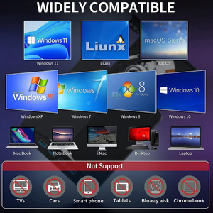 Unidad de CD/DVD Externa 7 en 1 USB 3.0 Tipo C Reproductor y Grabador Portátil <span class=keywords><strong>para</strong></span> Computadoras Portátiles/PCs Windows/Linux/Mac OS - Product Image 4