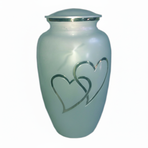 Urne funéraire en forme de cœur peinte à la main pour cendres humaines Urnes funéraires classiques en métal pour adultes Urnes en émail de la meilleure qualité - Product Image 1