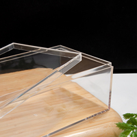 Boîte de présentation rectangulaire transparente en acrylique de qualité alimentaire de 17cm emballage de pain de biscuit de bonbons de mariage fait à la main en plastique de 2.5mm d'épaisseur