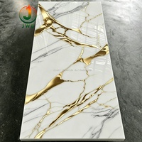 Panneau mural en PVC effet marbre UV 4x8 pouces pour décoration murale TV