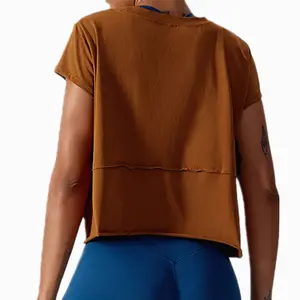 Summer Smock Run Sport Vêtements à manches courtes T-shirt à séchage rapide Loose Fitness Yoga Wear Crop Top Vêtements pour femmes Vestes pour femmes