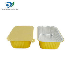 กล่องอาหารอะลูมิเนียมฟอยล์ทรงสี่เหลี่ยมข<span class=keywords><strong>น</strong></span>าด 880 มล. สีทองเคลือบเงา สำหรับเข้าไมโครเวฟ ราคาโรงงาน - Product Image 5
