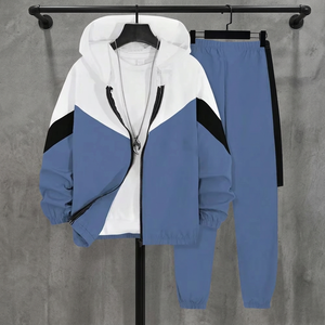 Survêtement de sport deux pièces personnalisable pour femme adulte, grande taille, coupe-vent, respirant, antibactérien, hiver, avec capuche - Product Image 3