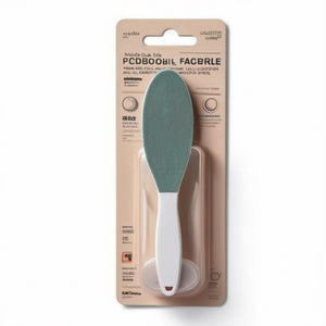 Râpe à pieds double face réutilisable avec manche en plastique et pierre abrasive pour pédicure, élimination des callosités, exfoliation des peaux mortes et lissage des talons - Product Image 3