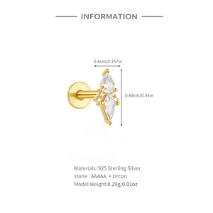 Pendientes de Plata de Ley 925 con Zirconia Triangular - Product Image 2