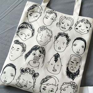 กระเป๋าผ้าแคนวาสวัสดุผ้าฝ้ายใช้ซ้ำได้มีสไตล์พิมพ์โลโก้แบบยาวใช้ซ้ำได้ - Product Image 6