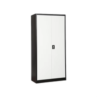 Armoire de classement et de rangement métallique gris et blanc à 4 portes, verrouillable, pour bureau, armoire en acier gain de place pour espace de travail
