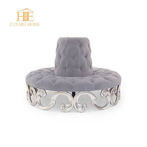 New French Design Round Luxury Black Velvet Waiting <strong>Sofa</strong> Leisure <strong>Sofa</strong> Chairs Sets <strong>Funky</strong> Furniture for Villa - Product Image 4