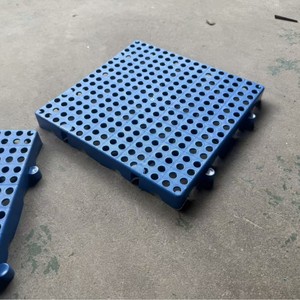 <b>Plastic</b> <b>Flooring</b> Mat Square Blue Round Hole Waterproof Moisture Proof Board For Warehouse Storage Use - Product Image 1