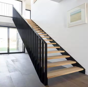 Rampe d'<span class=keywords><strong>escalier</strong></span> droite <span class=keywords><strong>en</strong></span> acier découpée au laser sur mesure avec poutre latérale double - Product Image 6
