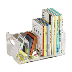 Serre-livres en acrylique transparent multi-niveaux pour bureau, étagère de rangement pour manuels scolaires avec séparateurs, organisez les livres - Product Image 4
