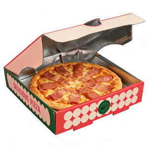 Cajas de Pizza Corrugadas con Revestimiento de Papel de Aluminio, Impresas Personalizadas, Ecológicas, en Varios Tamaños, Asépticas, con Laminación Mate y Grabado, Aptas para Alimentos, para Llevar - Product Image 1