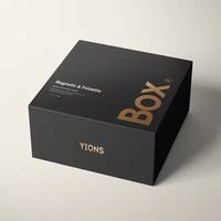 Emballage en papier noir de luxe personnalisé boîte cadeau en carton rigide pliable boîte d'emballage en papier magnétique avec fermeture à rabat magnétique