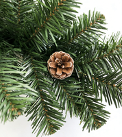 Guirlande de Noël en PVC de longueur personnalisable avec des cônes de pin, guirlande artificielle en aiguilles de pin pour la décoration de Noël à la maison et les fêtes