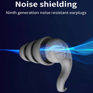 زوج واحد قابل لإعادة الاستخدام من سدادات السباحة من السيليكون مع حالة إلغاء الضوضاء سدادات الأذن حماية السمع لحفلات السفر والنوم - Product Image 3