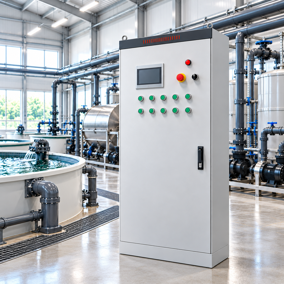 Systemic Control. Image Muyuaqua Aquaculture RAS Electrical Control Cabinet for Recirculating ...