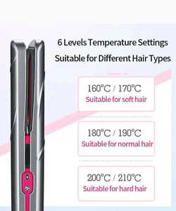 Lisseur et fer à boucler sans fil USB à revêtement céramique, double tension, écran LCD, portable, le plus vendu - Product Image 4