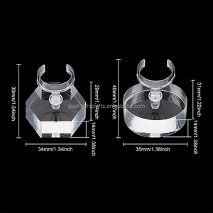Présentoir et support moderne en acrylique transparent pour bagues, tailles personnalisées, support de rangement rond/hexagonal pour bureau et magasin - Product Image 2