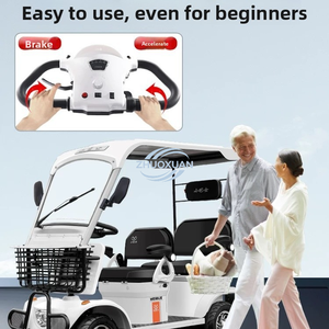 Carrito de Golf Eléctrico de 4 Ruedas con Toldo, Mini Vehículo para el Hogar, Mujeres y Niños - Product Image 6