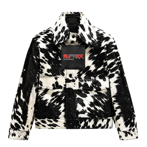 <b>Men</b> Cowhide Leather Jacket Fur Print Windproof Waterproof Breathable Casual Outerwear OEM Custom - Product Image 5